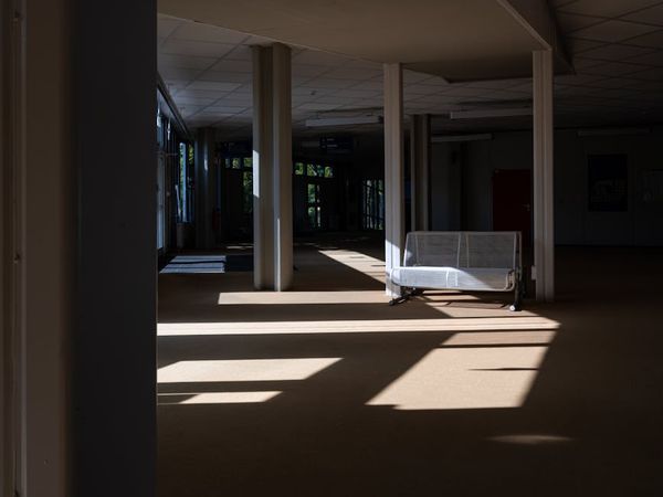 Clean architectural lines and soft lighting